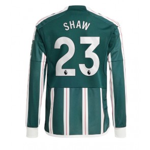 Manchester United Luke Shaw #23 Koszulka Wyjazdowych 2023-24 Długi Rękaw